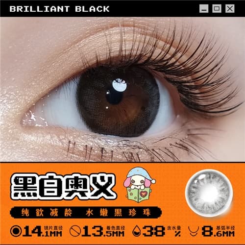 【试戴】拉拜诗大艺术家水凝胶彩色隐形眼镜日抛2片装-黑白奥义