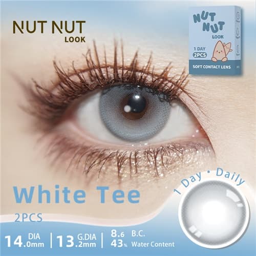 【Trial】NUTNUTLOOK Colored Contact Lens Daily Disposable 2 pcs-White Tee 