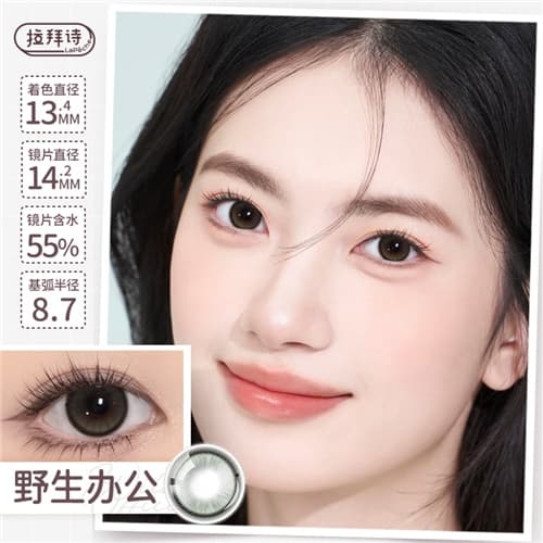 【试戴】拉拜诗伞语55%水凝胶彩色隐形眼镜日抛2片装-野生办公