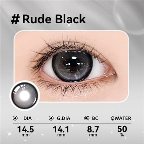 【Trial】yiwa-eye Light Imagination Series Daily Disposable 2pcs-Rude Black