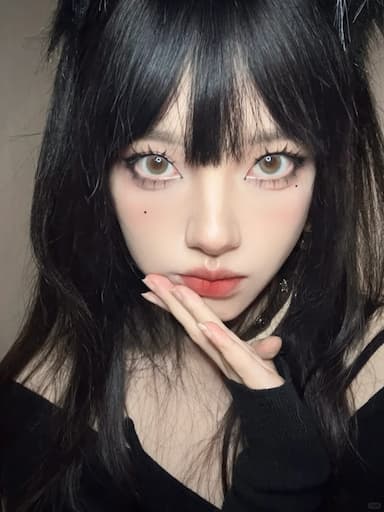 好清透的黄绿撞色美瞳~
